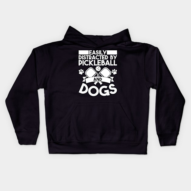 Easily by Pickleball and Dogs Pickleball Player Kids Hoodie by Dr_Squirrel